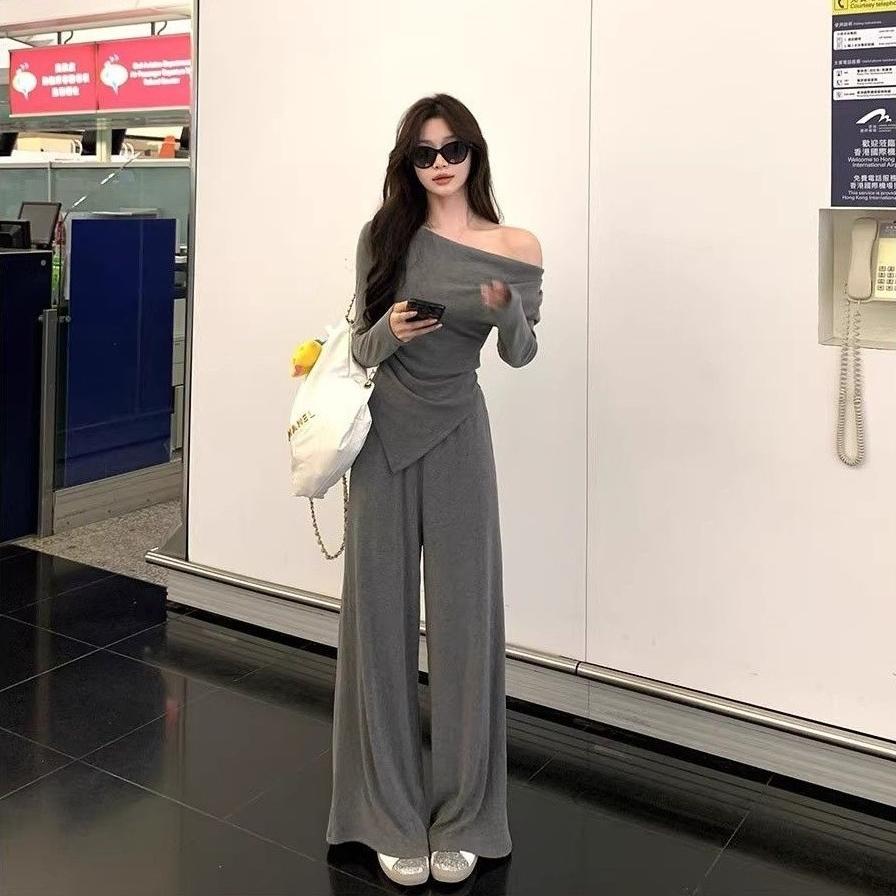 Viral  Setelan Wanita Off Shoulder Elegance Set Classy Look With - Kemeja Wanita Kekinian Korean Sty