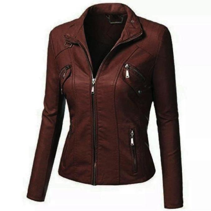 Jaket semi kulit wanita untuk motor anti air dan angin  jaket turing wanita  jaket motor wanita  jak