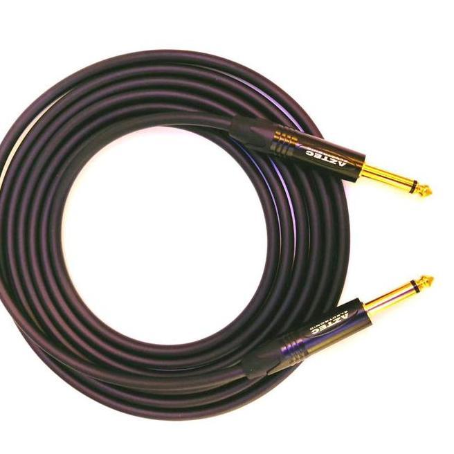 Mogami Kabel Gitar Anti Noise 2524 1 Meter Dengan Ja Akai Mono Aztec Gold Kabel Warna Hitam