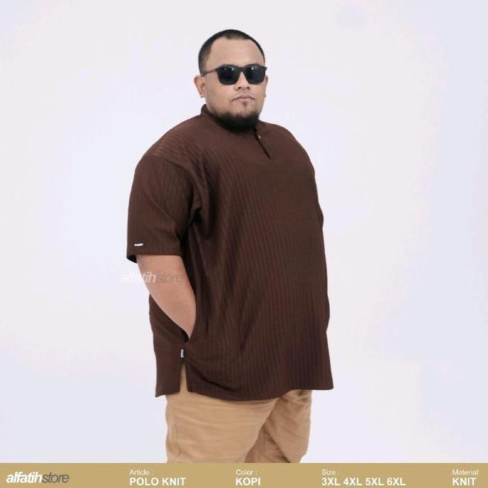 Kaos Polo Basic Knit Jumbo 3XL - 6XL Pria Baju Polo Rajut BSize Cowok 3XL - 6XL Casual