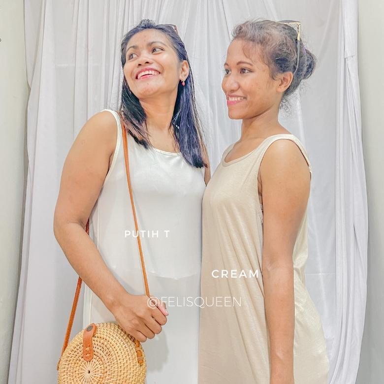 Premium Inner Dress Span Panjang Tanpa Lengan/ Long Dress Wanita/Inner Dress Polos /Inner Dress Hita