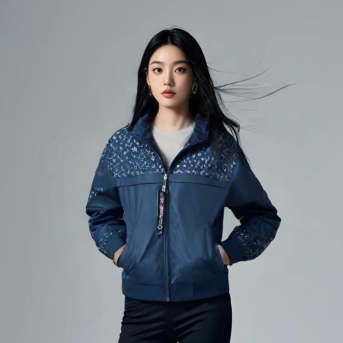 Whyme Jaket Sailor Wanita Zipper Parasut Casual