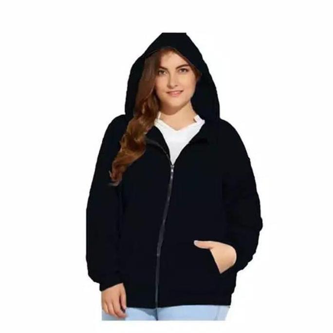 JACKET WANITA HODDIE TOPI BABYTERRY SIZE JUMBO XXXL LD 130