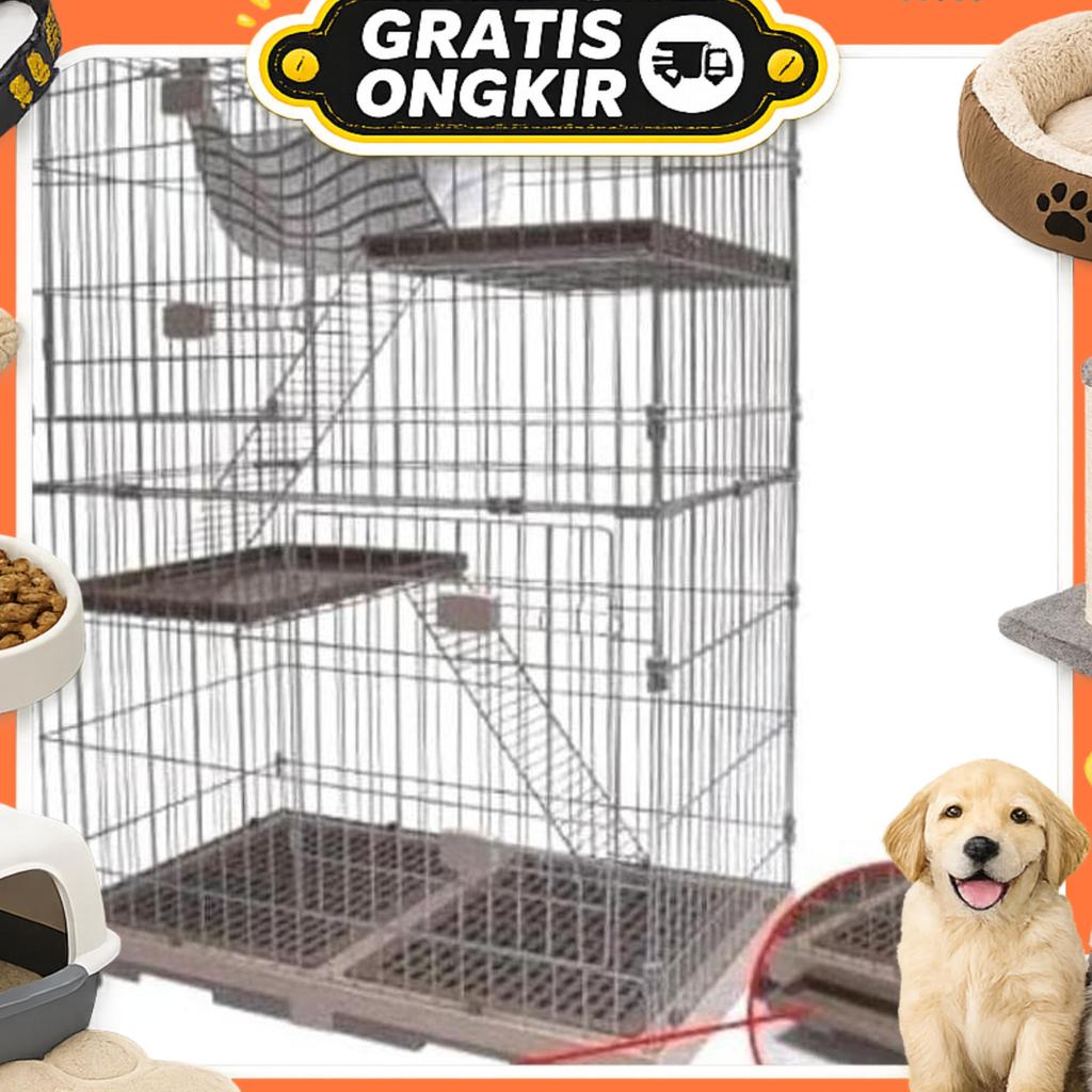 Kandang Kucing Oktagon C-360 Tinggat 3Lantai / Kandang Kucing Lucu