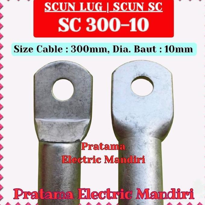[Ecer=Pcs] Scun Cable Lug Kabel Skun Sc Sc300 Sc300-10 Sc 300-10 Sc-300-10 Sc30010 Sc 300 10 Termura