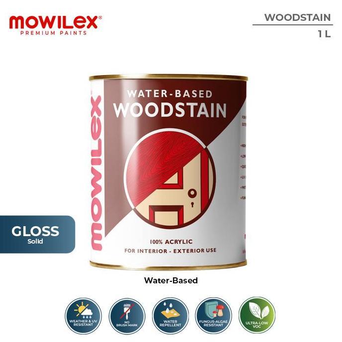 Mowilex Woodstain Cat Pelapis Kayu Premium Warna Solid 1 L