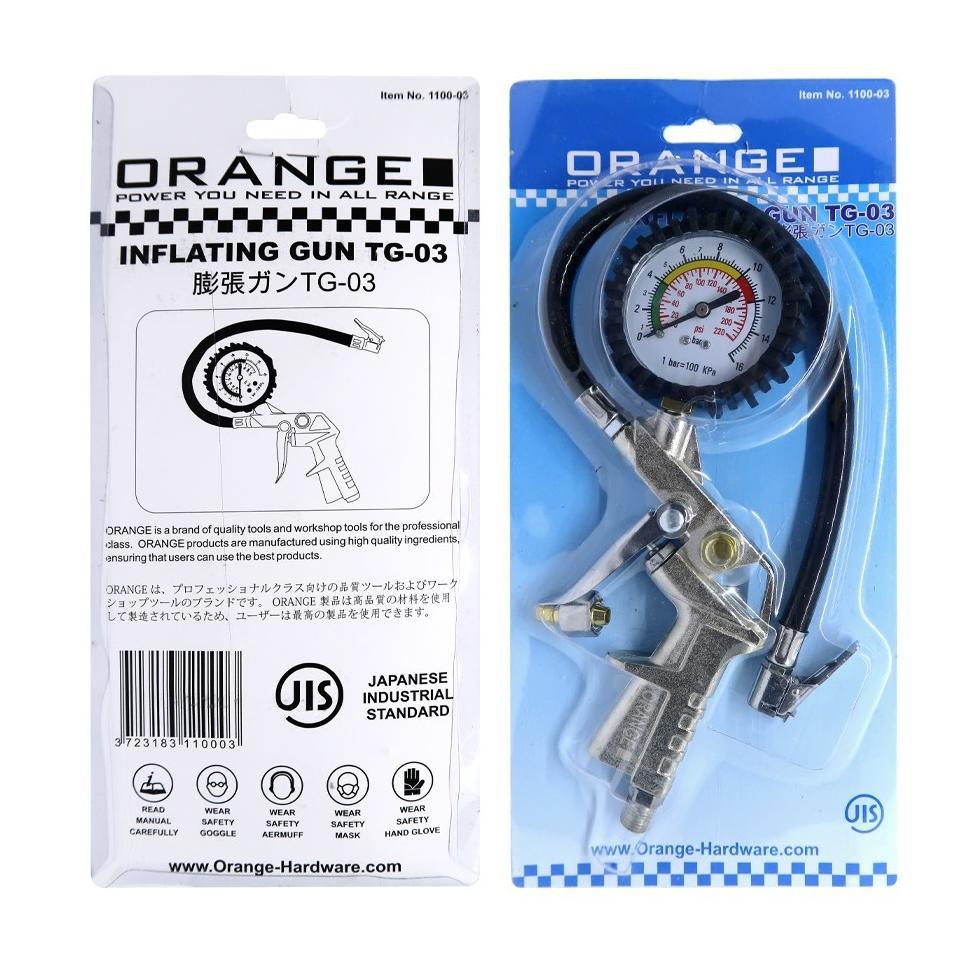 Orange 1100-03 Alat isi Pompa Angin Ban Tire Inflator Inflating Gun terlaris