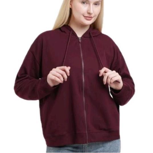 jaket zipper hudi wanita nevada