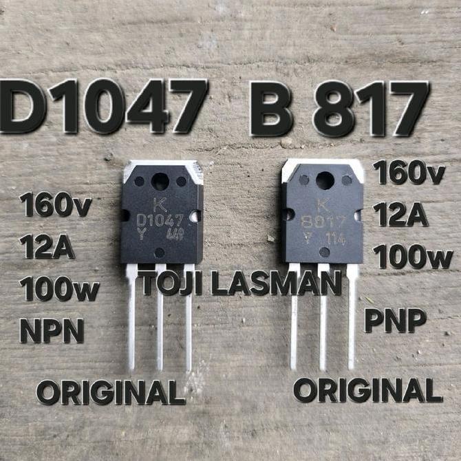 TRANSISTOR FINAL POWER AMPLIFIER B817 D1047 K 12A 160V 100W 2SB817 2SD1047 2SB B 817 2SD D 1047 PNP 