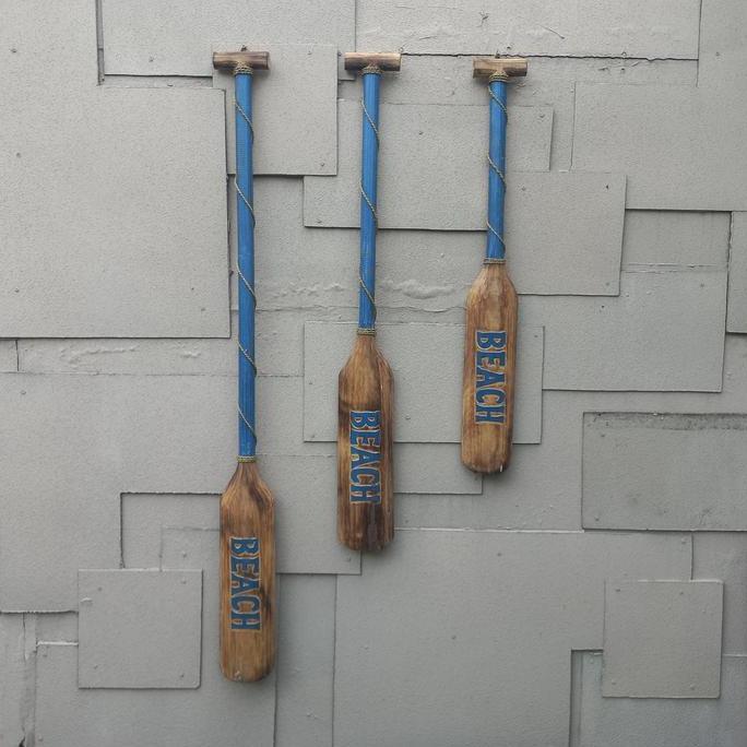 Dekorasi Dayung Kayu Beach Pajangan Dinding Home Decor