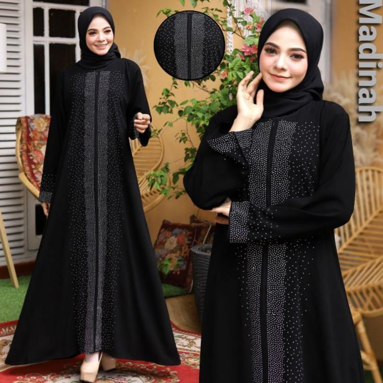 ORIGINAL ALMA ABAYA SAUDI ABAYA HITAM MADINAH (BUSUI) GAMIS MUSLIMAH CANTIK SYARI TURKI