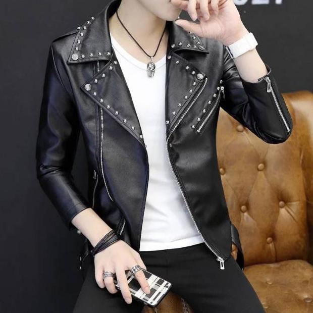 OFFICIAL Jaket Kulit Serong Ramones Korea Terbaru S-XXL