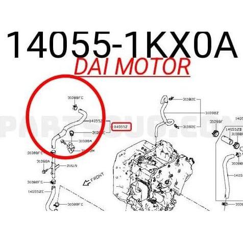 Selang Cooler Oil Matik Cvt Nissan Grand Livina L11 Juke 14055-1Kx0A