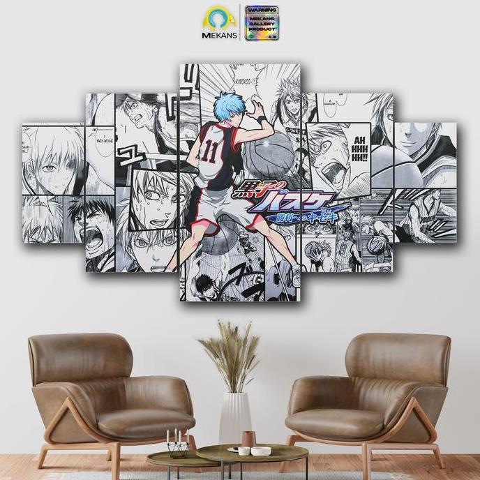 Mekans 1 Set  Pajangan Hiasan Dinding Kuroko No Basket Tetsuya 5Pcs  Poster Kayu Wall Decor