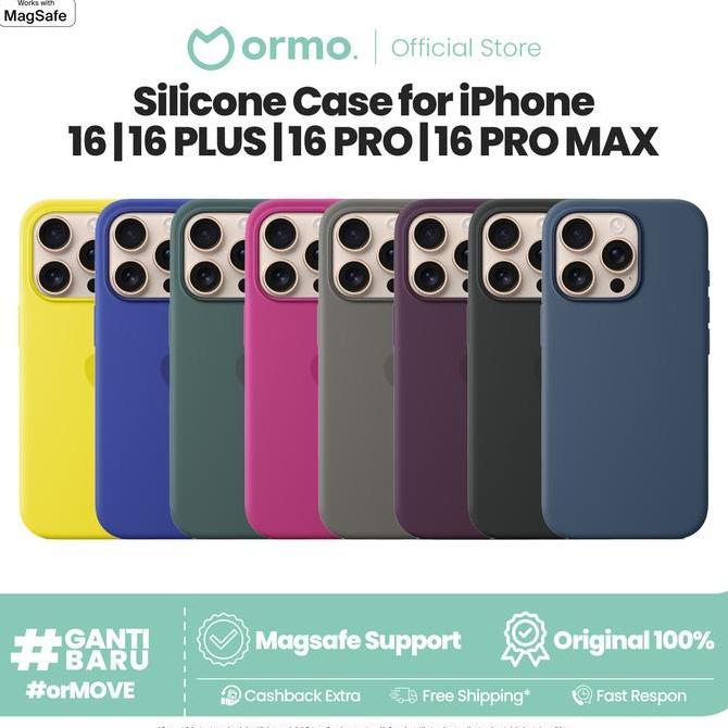Ormo Silicone Case Magsafe iPhone 16 PRO MAX PLUS (TERBAIK) (TERBARU) (TERMURAH)