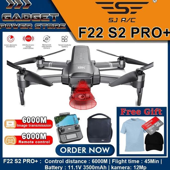 HARGA DISC - Drone SJRC F22 S2 PRO PLUS 6KM Version EIS 4K Camera Drone GPS 2Axis Gimbal