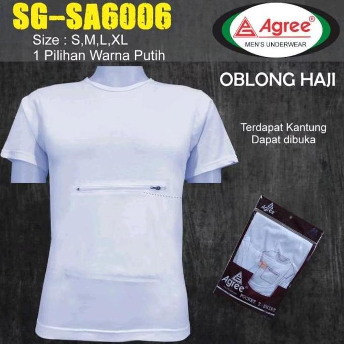 kaos oblong haji ,umroh kantong depan resleting / oblong pria / kaos oblong kantong depan