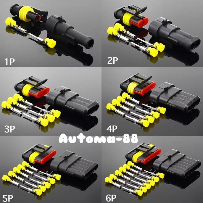 AMC SOCKET KABEL WATERPROOF 1PIN 2PIN 3PIN 4PIN 5PIN 6PIN SOKET ANTI AIR