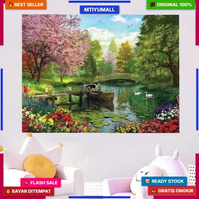 Cross Stitch Pattern Kristik Modern Paket Kristik Orchid Cross Stitch Custom Ukuran Besar 40X50Cm Ku
