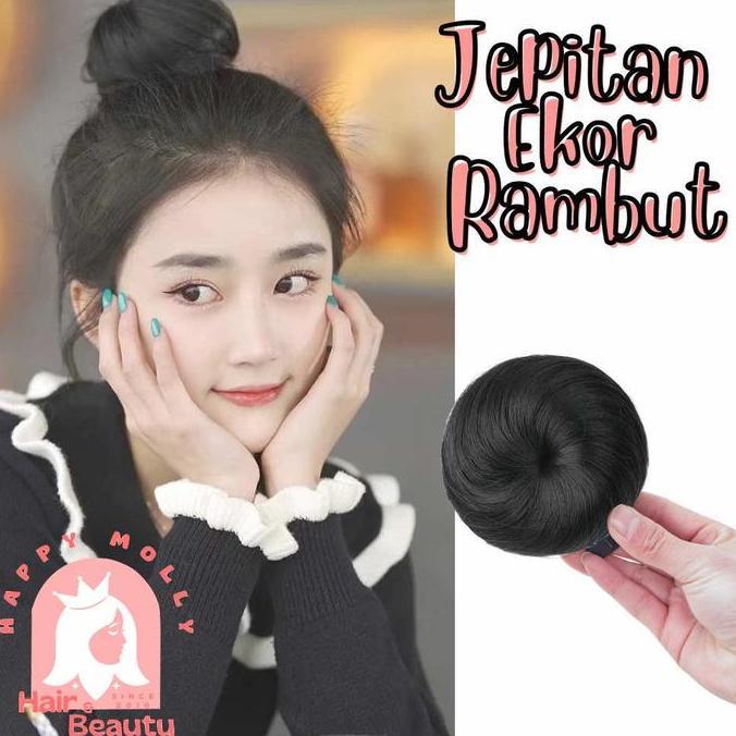 Fun Bun Wig Cepol - Jepitan Konde Rambut Wanita Korea - Sanggul W8169