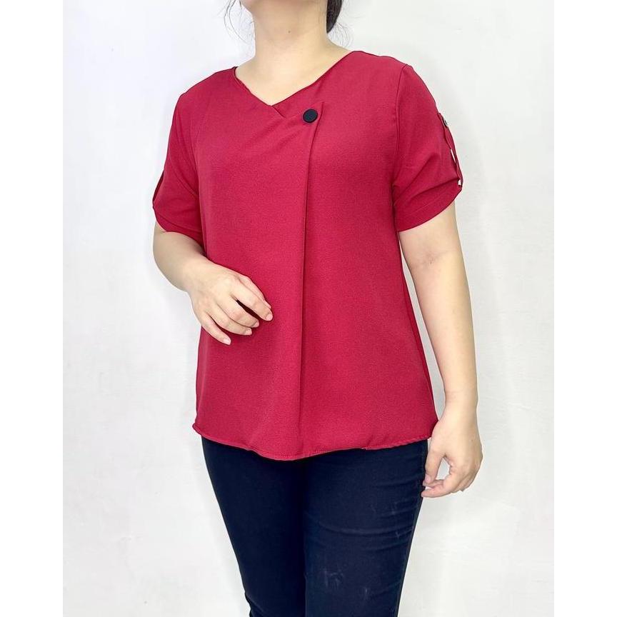 LVL - Blouse Jumbo Wanita Natalie Kancing Baju Fashion Model Baru Blus Cewek