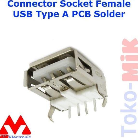 Connector Socket Female Usb Type A (Konektor Usb Female Tipe A)