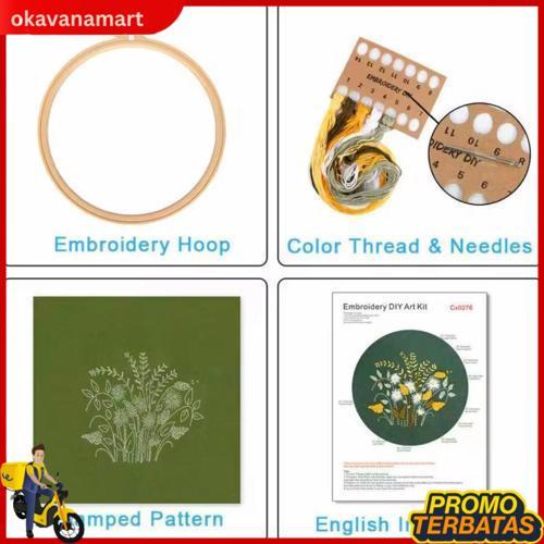 Promo Kristik Modern Paket Kristik Bunga Paket Lengkap - Embroidery Kit Package Flower/ Paket Sulam 