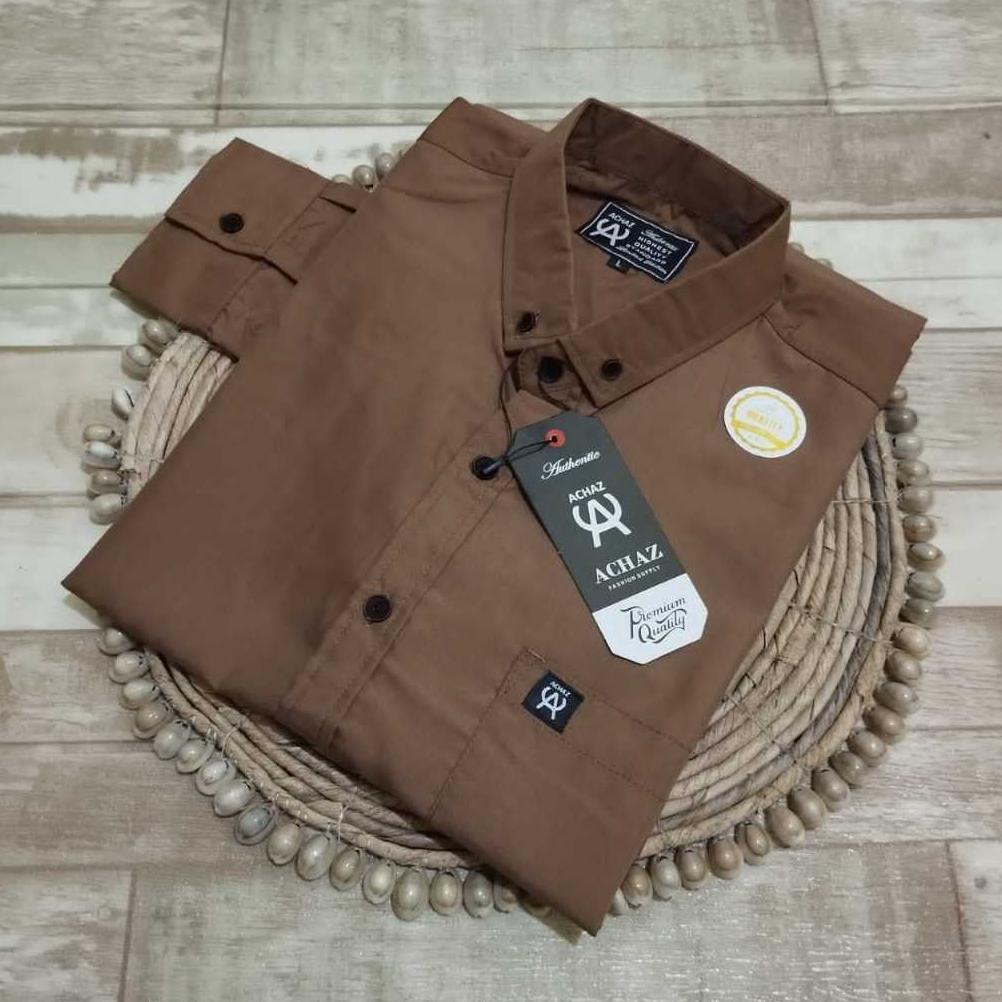 Hot Kemeja Polos Pria Lengan Panjang Model Slimfit Baju Hem Lengan Tangan Panjang Cowok Dewasa Remaj