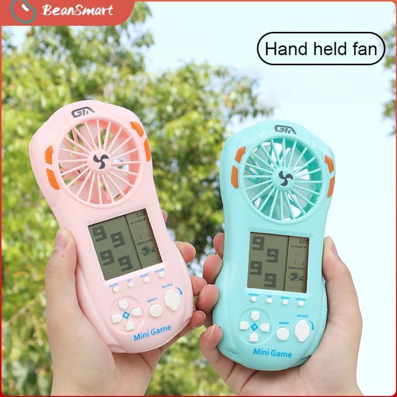 Mini Fan Portable Tetris Bricks Game Kipas Genggam Kecil Konsol Game Genggam Game Kecil