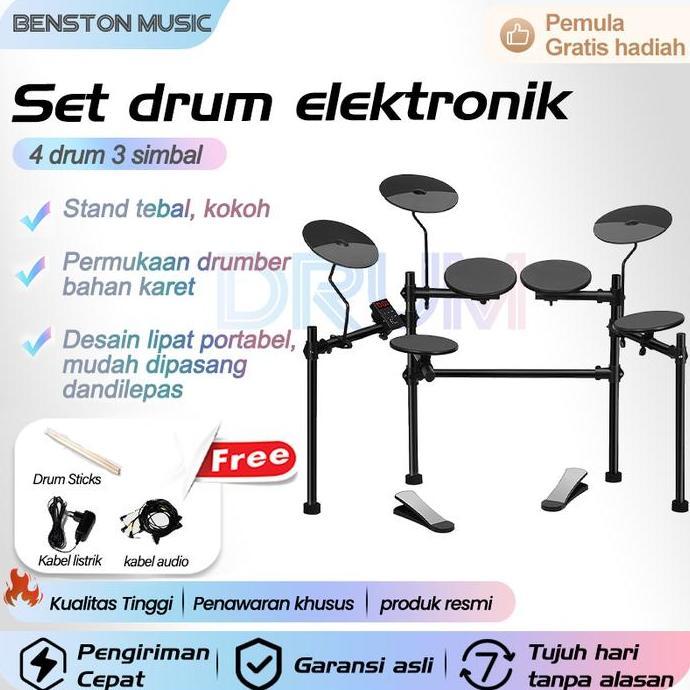 Promo Benston Music- Drum Elektrik. Set Drum Elektronik, Drum Elektronik Rumah Untuk Anak-Anak Dan P