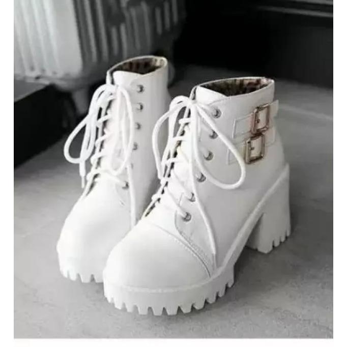 Official Sepatu Boots Heels Wanita Trendy-Sepatu Boots Zipper-Sepatu Boots Wanita Terlaris Jf 51 Put