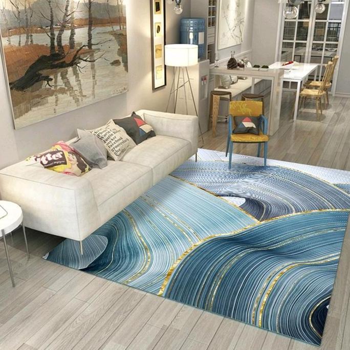 Karpet Ruang Tamu Mewah Marble Estetik Ukuran Medium