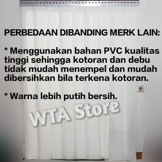 TIRAI PVC STRIP CURTAIN/GORDEN TIRAI PLASTIK per roll Putih Susu