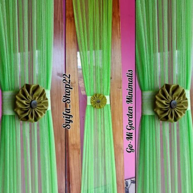 (FREE BATANG STICK GORDEN)Gorden Fullset Paket Lengkap Fitrase Polos Kupu Kaca Minimalis Bunga Jende