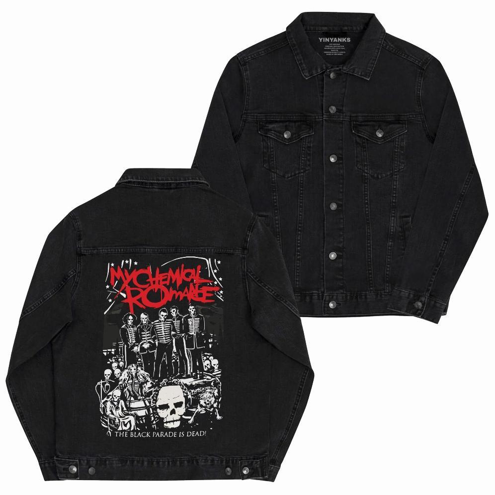 HEMAT YINYANKS JACKET DENIM MY CHEMICAL ROMANCE JACKET JEANS HITAM