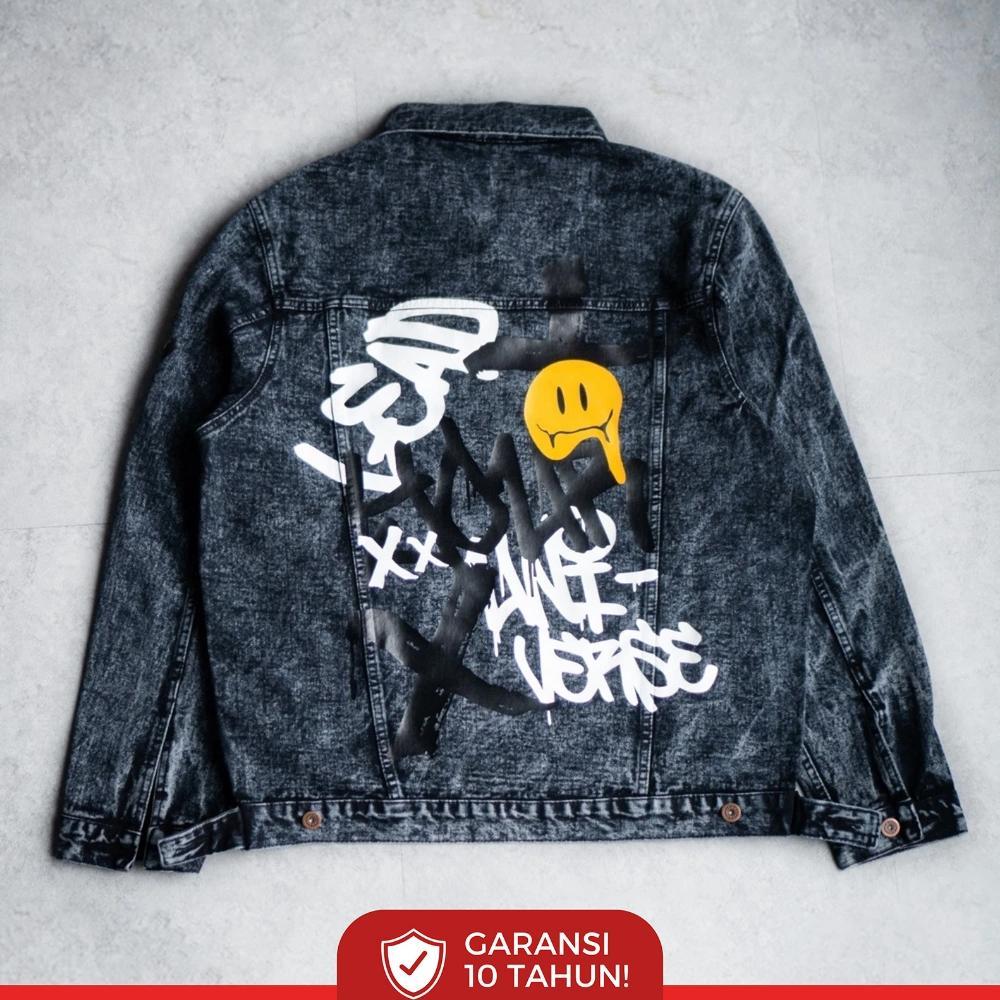 HOT PAPAGO - JAKET JEANS - JAKET DENIM PRIA - SMILEY