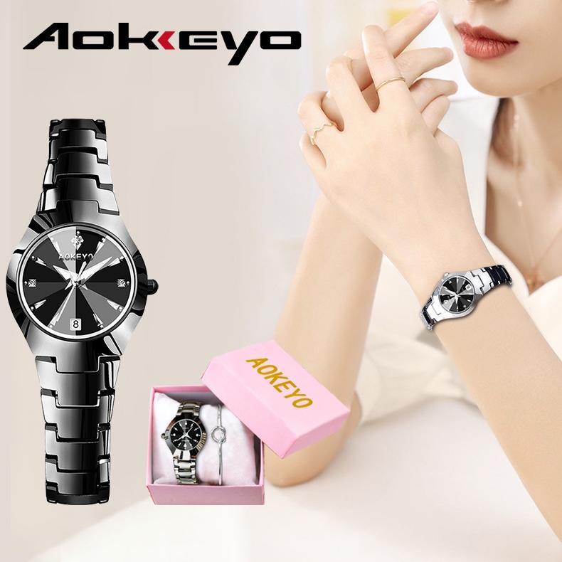 Hot Aokeyo W101 Jam Tangan Wanita Original Berlian Anti Air Analog Bisnis Kuarsa Jam Tangan Cewek Gr