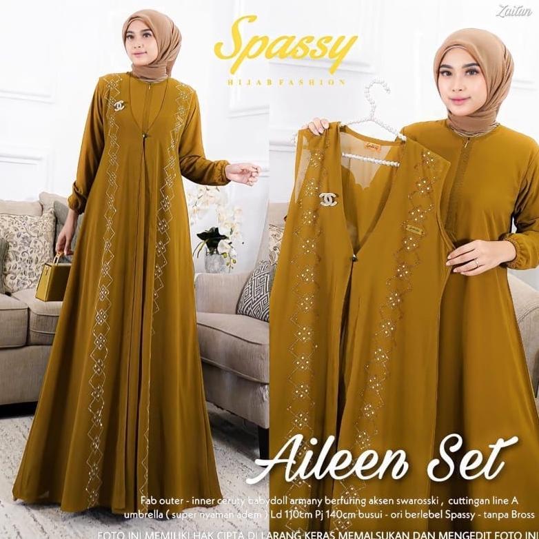 Terbaru [Ada Jumbo] Aileen Set / Ailen Dres / Aileen Dress / Aileen Gamis
