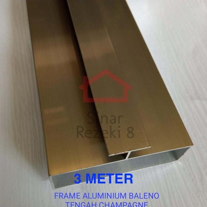 Frame Aluminium Tengah Champagne Profil Lis List Frame Alumunium FT 45
