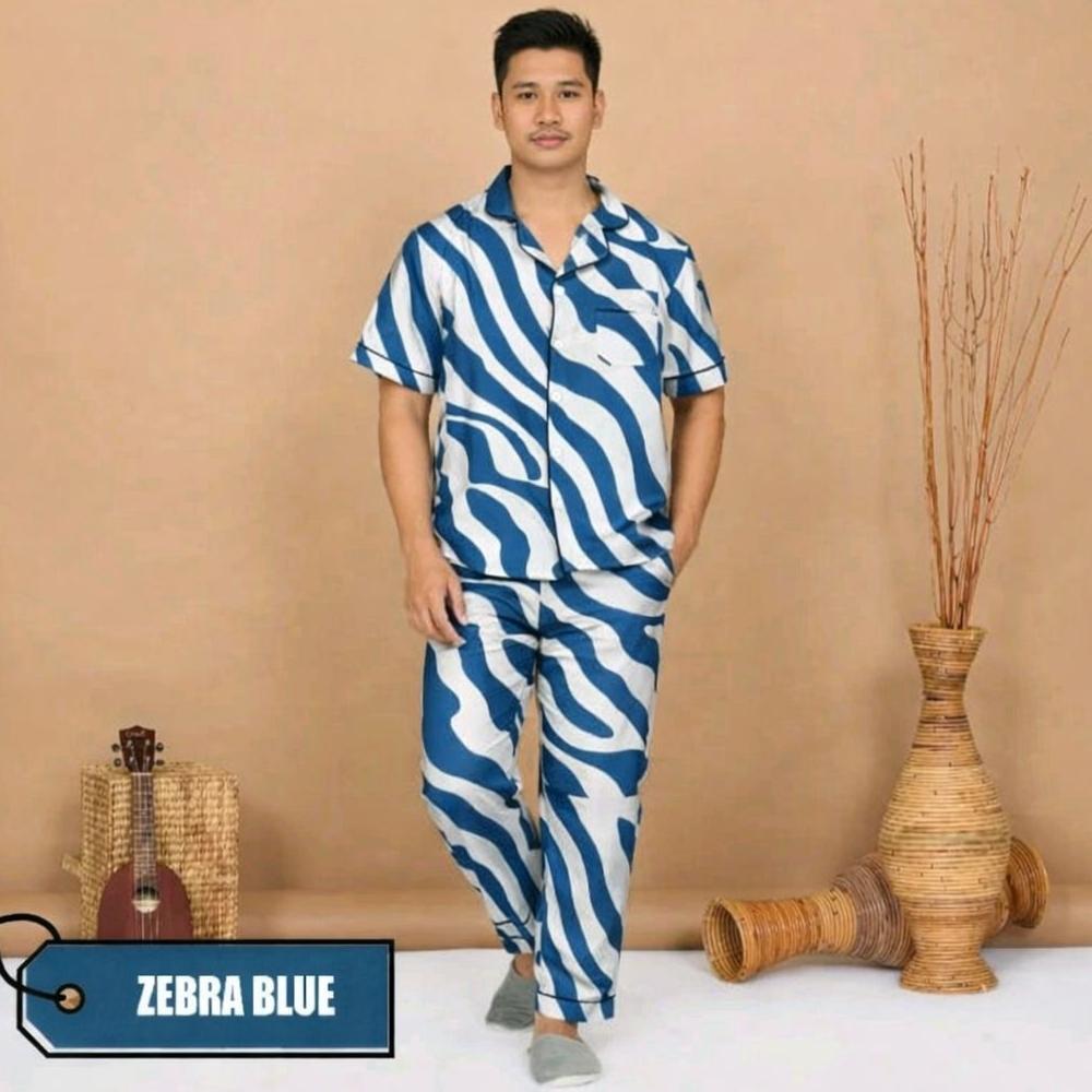 NEW Piyama 1 Set / Baju Tidur Motif Zebra Pria Wanita