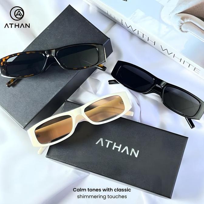 Promo Athan Kacamata Hitam Persegi Panjang Fashion Korea Kulit Penyu Perlindungan Uv400 Untuk Pria D