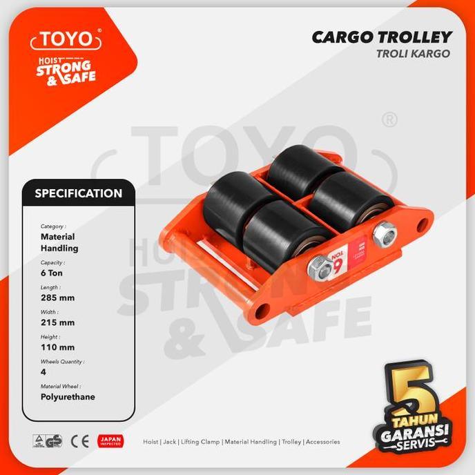 Cargo Trolley / Dolly Skate Roller 6 Ton TOYO