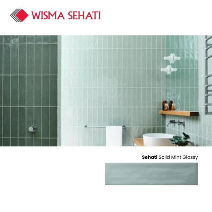 Keramik Dinding 6.5 x 26.6 Pilih Warna Mint/Putih/Abu-abu/Biru/Hijau/Pink Keramik Dinding Dapur / Ka