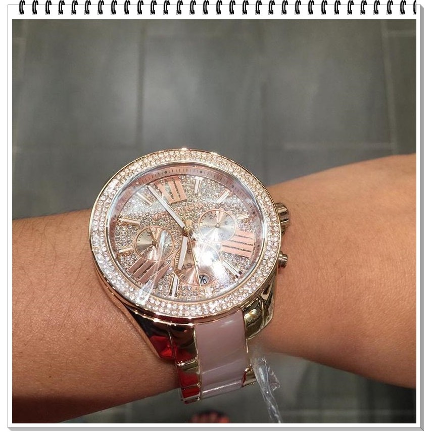 Michael Kors MK6096 crystal-adorned ladies bracelet quartz watch birthday gift for girlfriend
