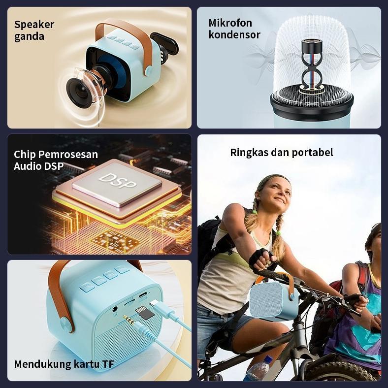 best sale mini karoke speaker bluetooth 2 mic / mini karoke speaker bluetooth portabel penuh bass / 