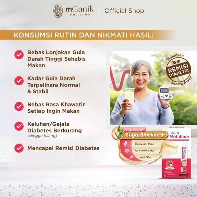 Lansungkirim- Mganik Metafiber Diabetes Sachet Suplemen Diabetes Rasa Leci Obat Hipertensi