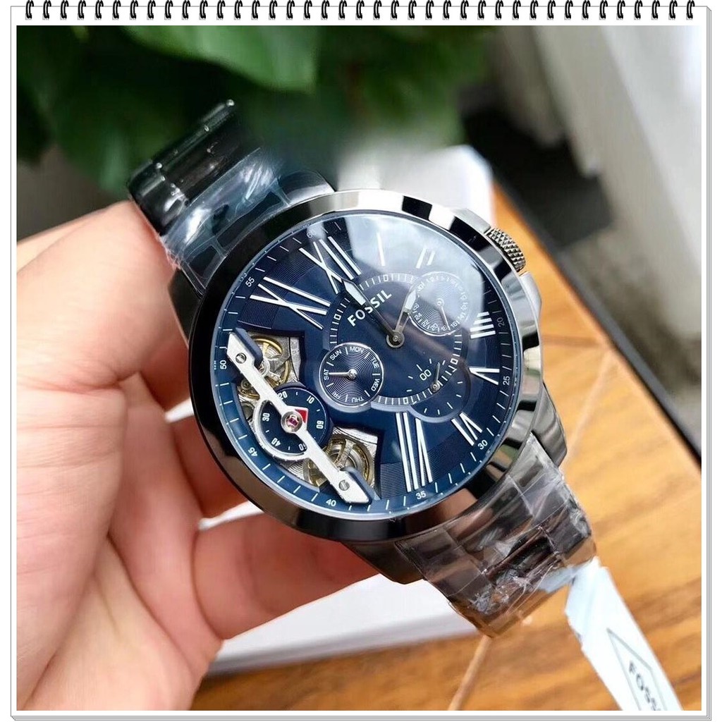 Fossil Townsman stainless steel skeleton automatic analog watch ME1146