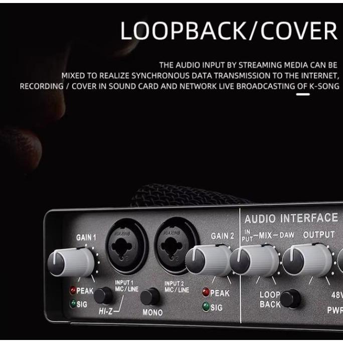 Q24 SoundCard Audio Interface Recording Preamp USB Music & Alat Gitar Elektrik Piano dsb sound card