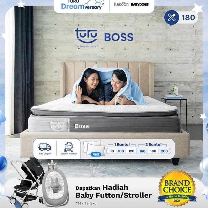 Kasur Pocket Spring Bed TURU BOSS ukuran 180x200 (King) FREE BANTAL