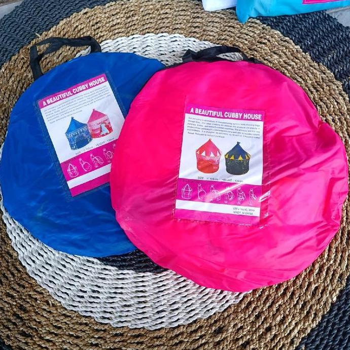 Qivarashop_ - TENDA CASTLE ANAK WARNA PINK DAN BIRU MAINAN TENDA ANAK TENDA MOBIL ANAK